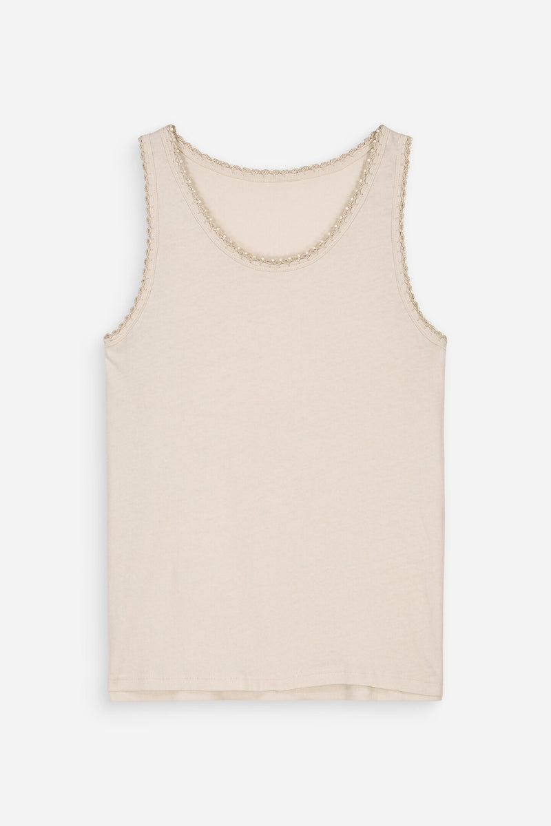 Débardeur Croquet Blanc cassé/Beige