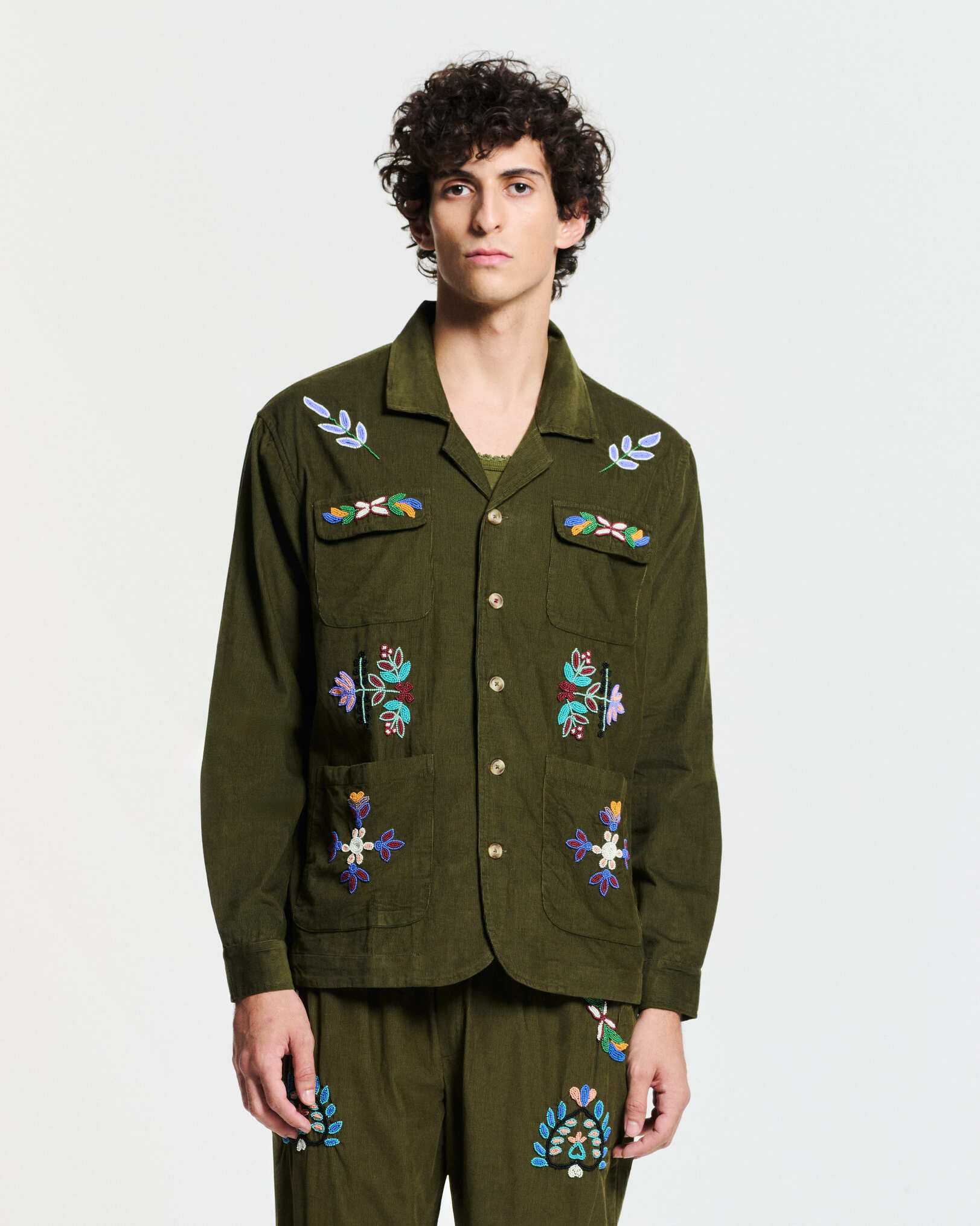 Neon Shirt – Khaki Cotton | Baziszt