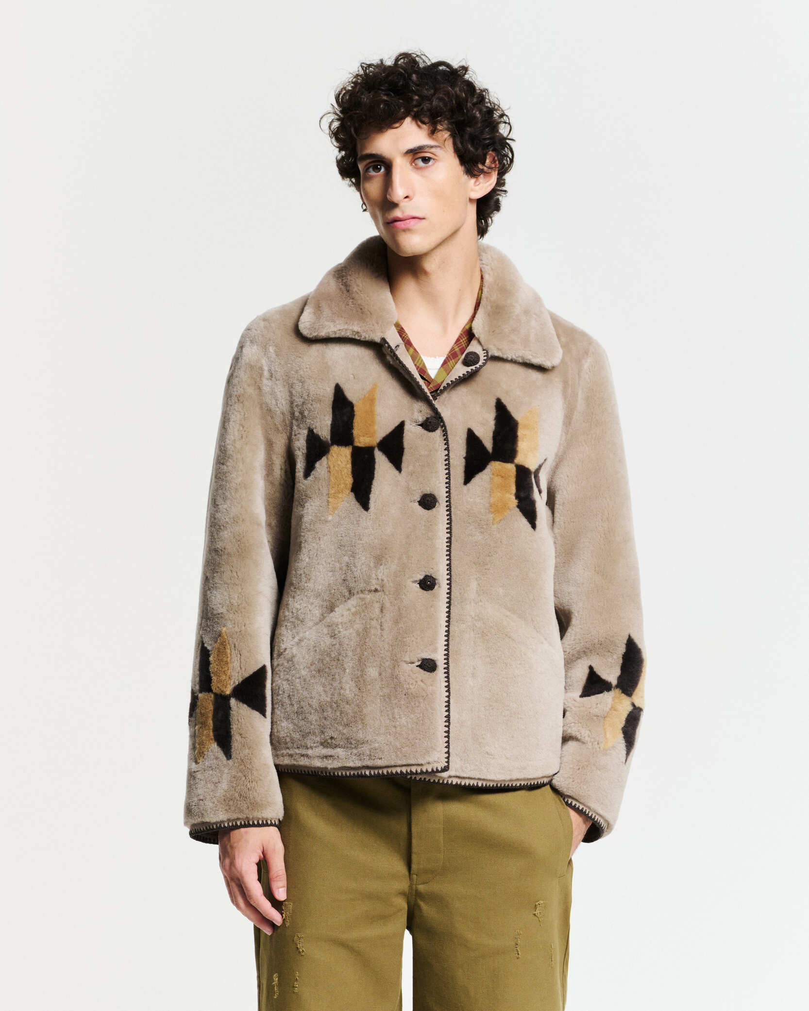 Rigel Jacket – Beige Suede Leather | Baziszt