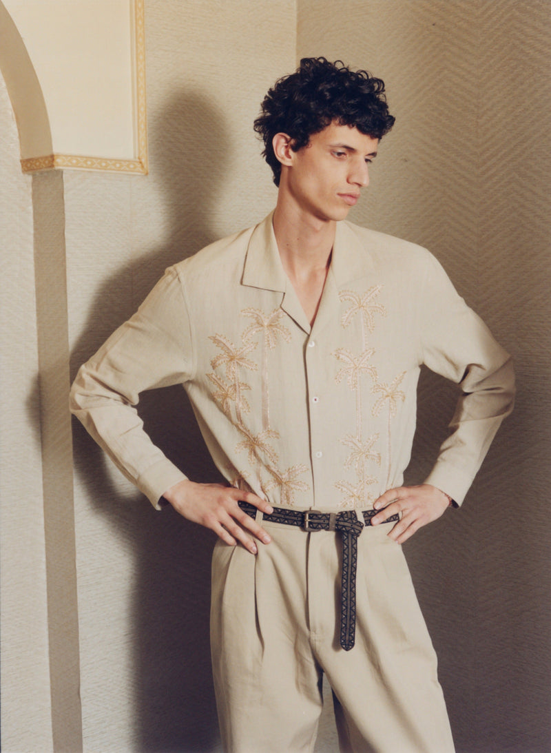 Chemise Palm Groove Beige