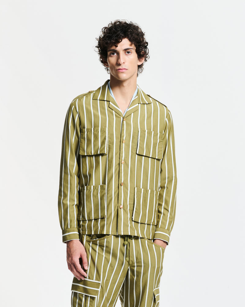 Stripe shirt Khaki Green