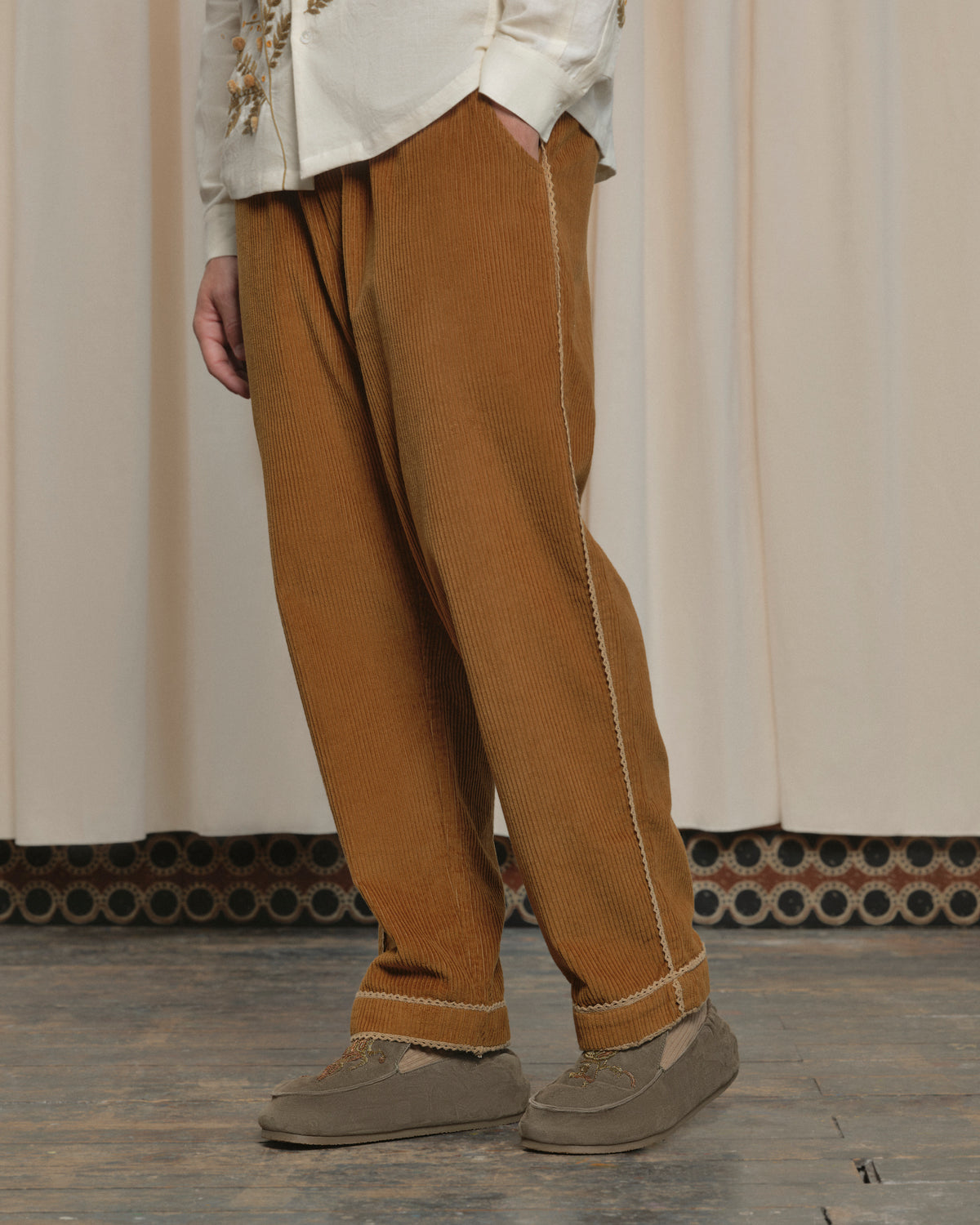 LACE PANTS BROWN