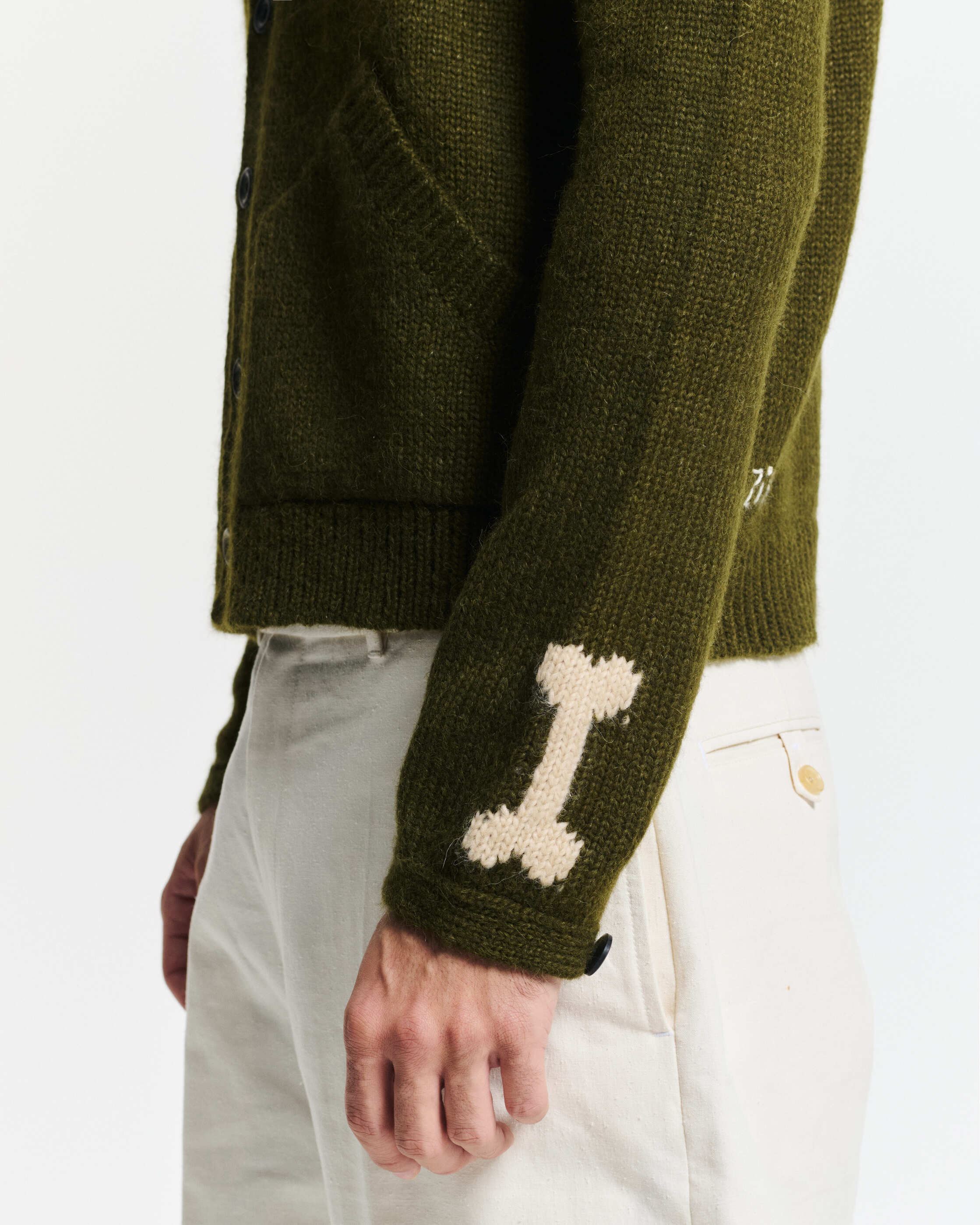 Bobby Cardigan – Khaki Alpaca Wool | Baziszt