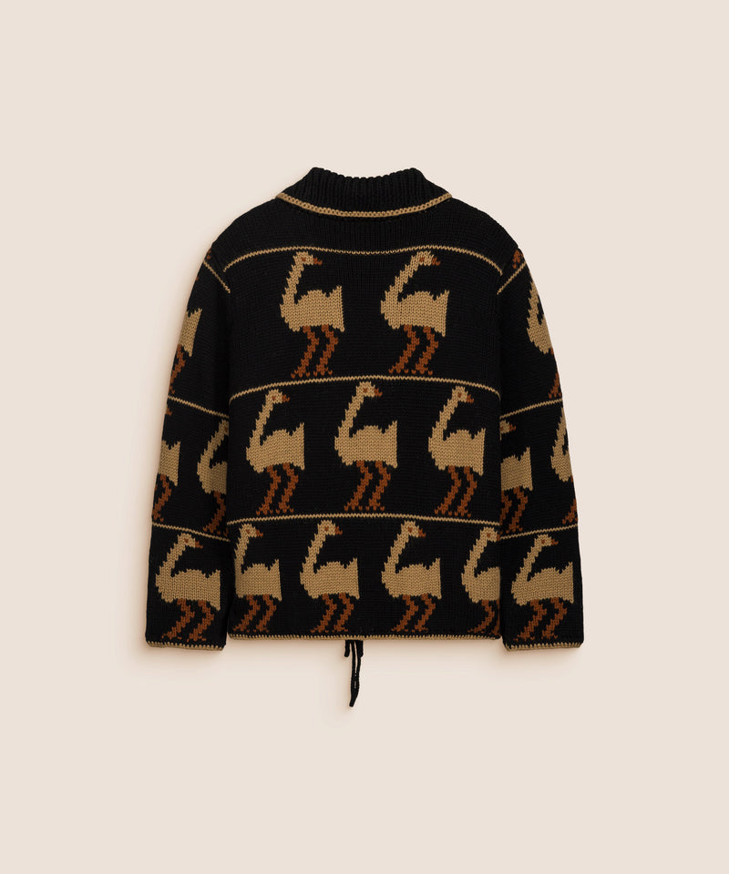 CARDIGAN AUTRUCHE NOIR