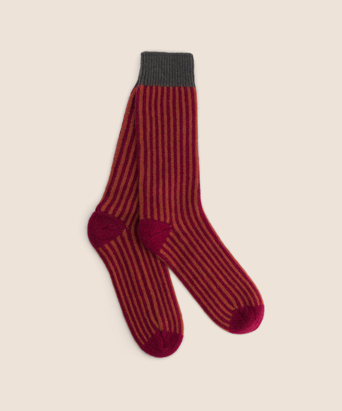 KULS SOCKS BURGUNDY/KHAKI