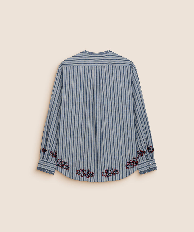 RUFFLE SHIRT LIGHT BLUE