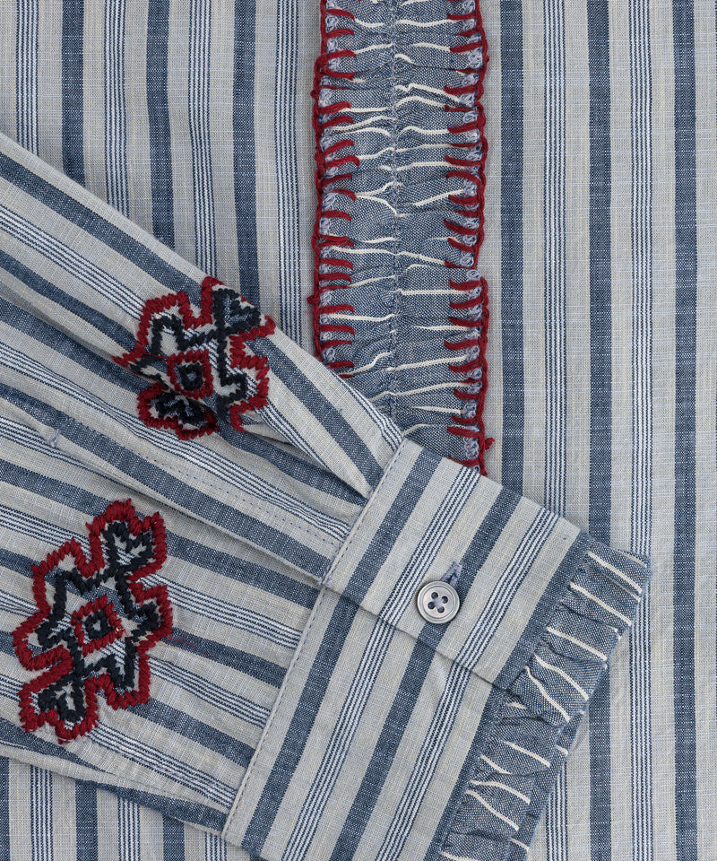 RUFFLE SHIRT LIGHT BLUE