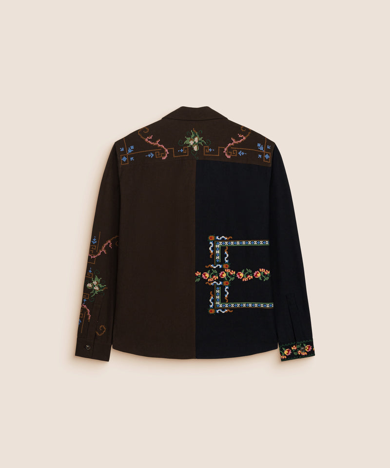 CHEMISE QUEENIE NOIR & MARRON