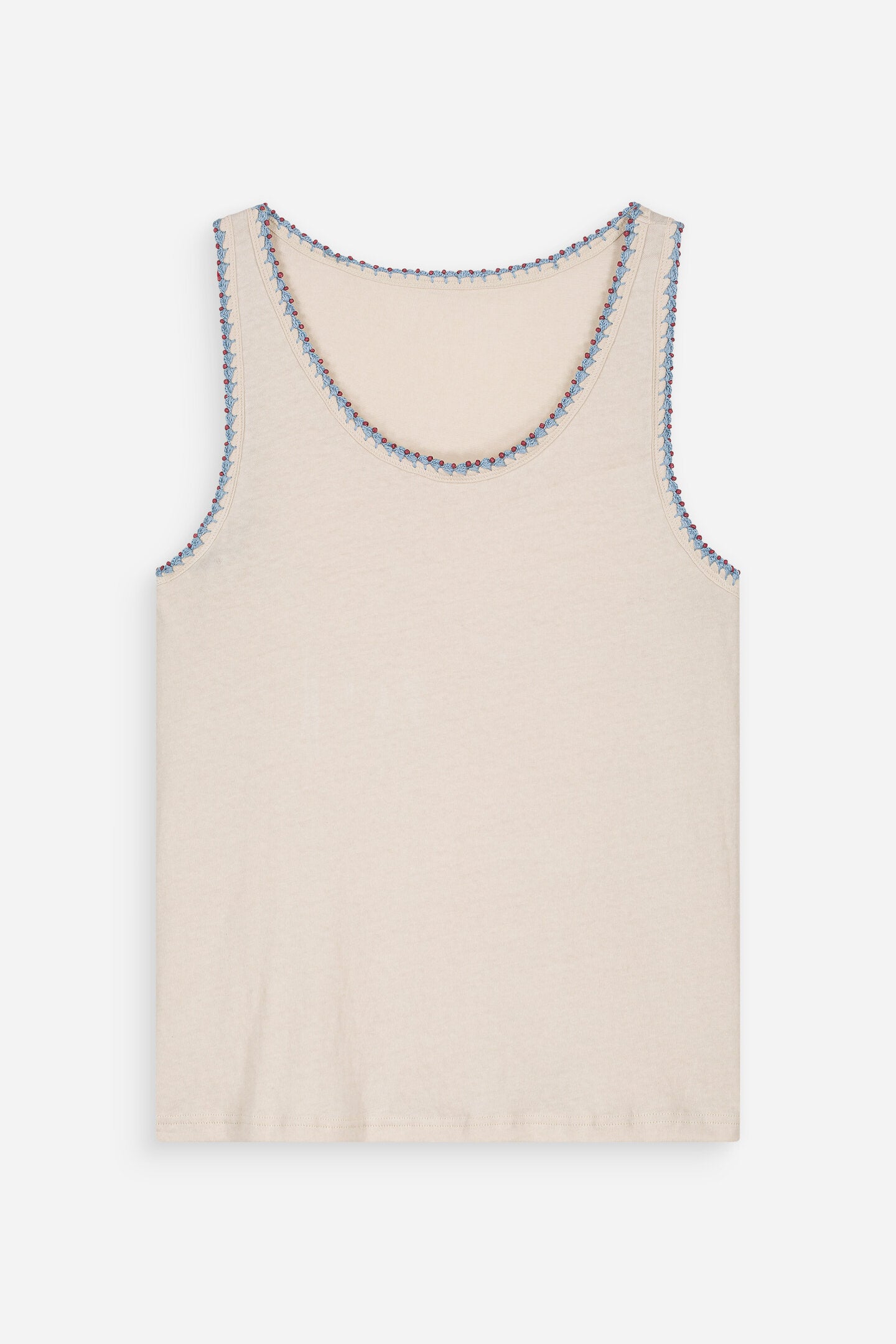 Croquet Tank-Top Off-White/Blue