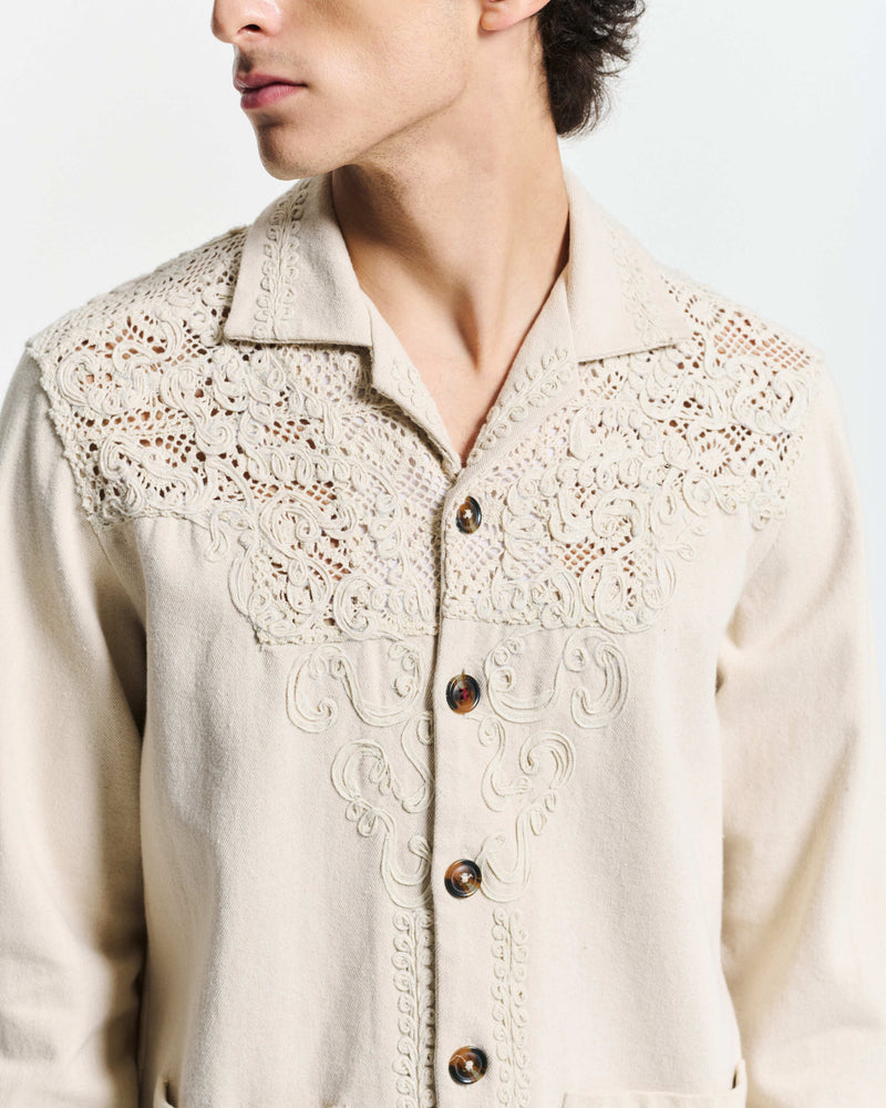 Denim lace shirt