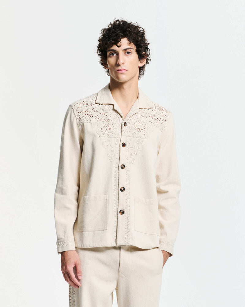 Denim lace shirt
