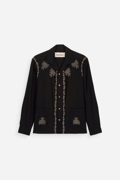 baziszt レザーシャツ Grape Shirt - Black Cotton | Baziszt ジャケット・アウター