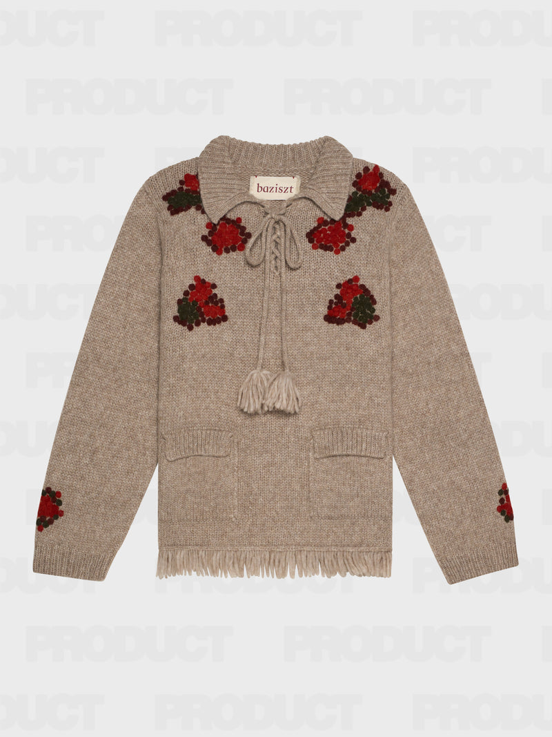 Graphite sweater Beige baby alpaca