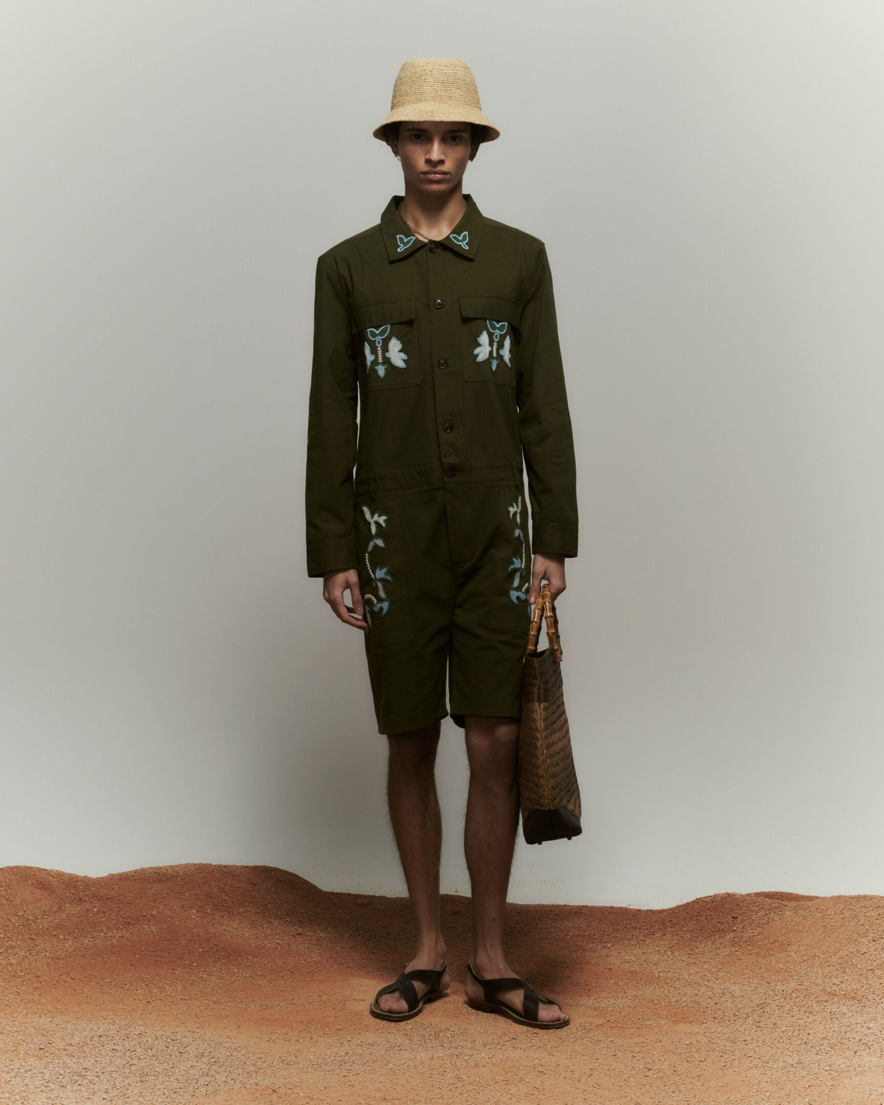 Baziszt, Lookbook Spring Summer 2024, Jumpsuit Short Khaki
