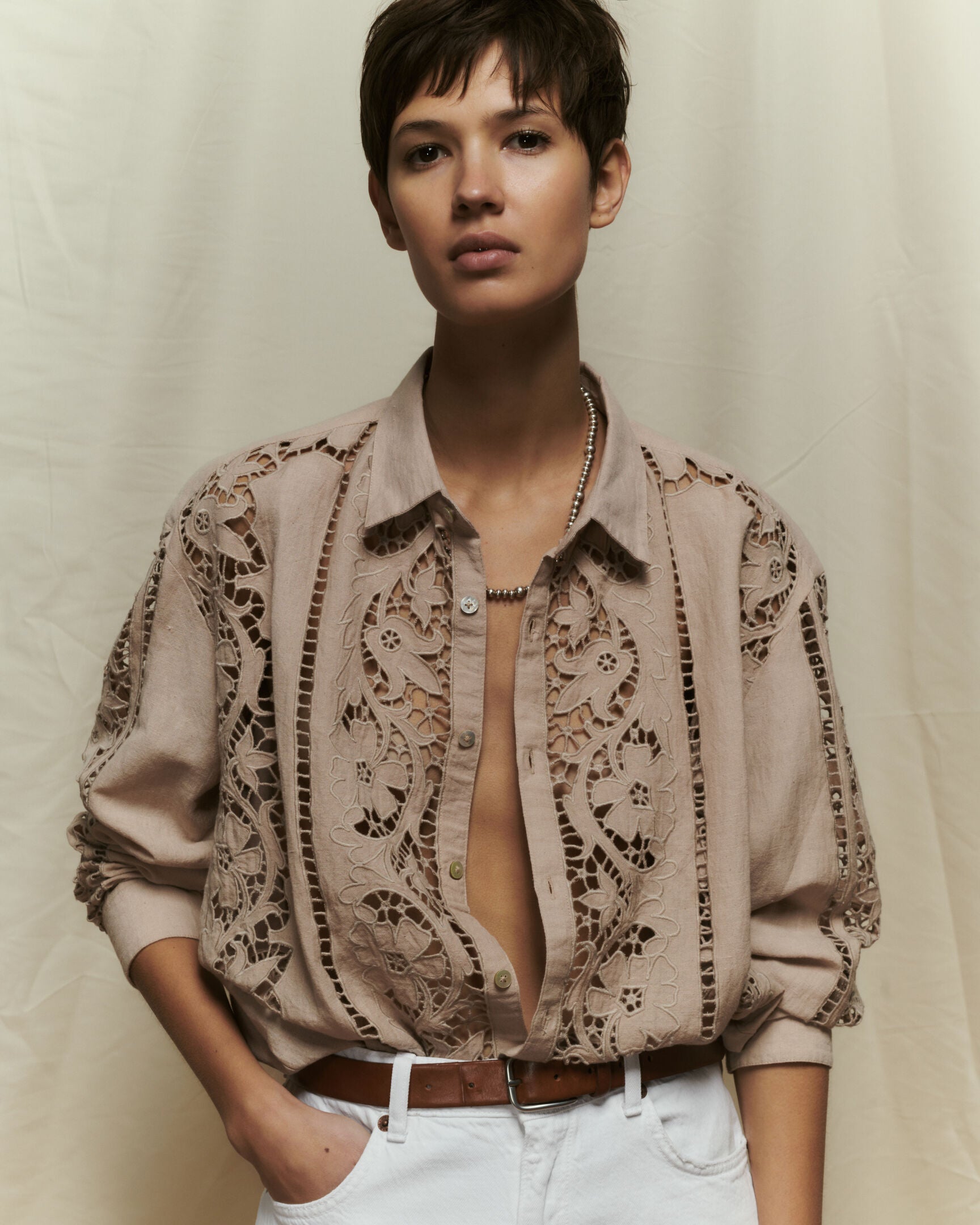 Baziszt, Lookbook Spring Summer 2024, Minster Shirt Beige