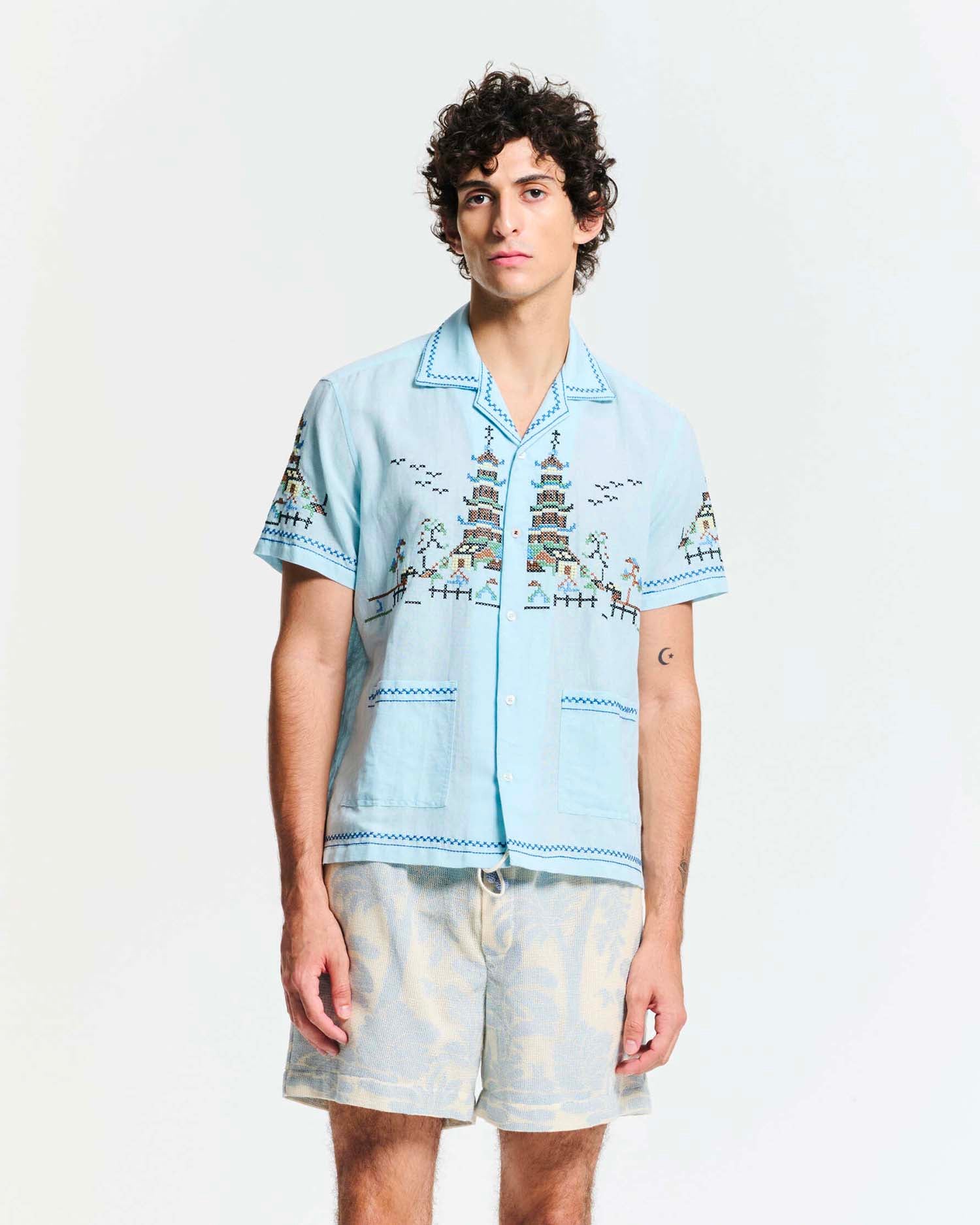 La chemise Meguru - Bleu Ciel