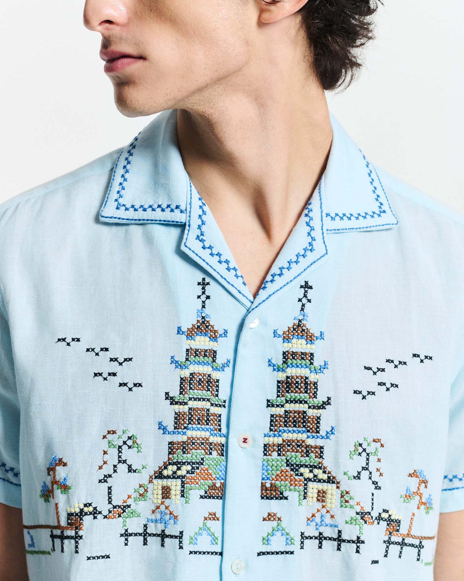 La chemise Meguru - Bleu Ciel