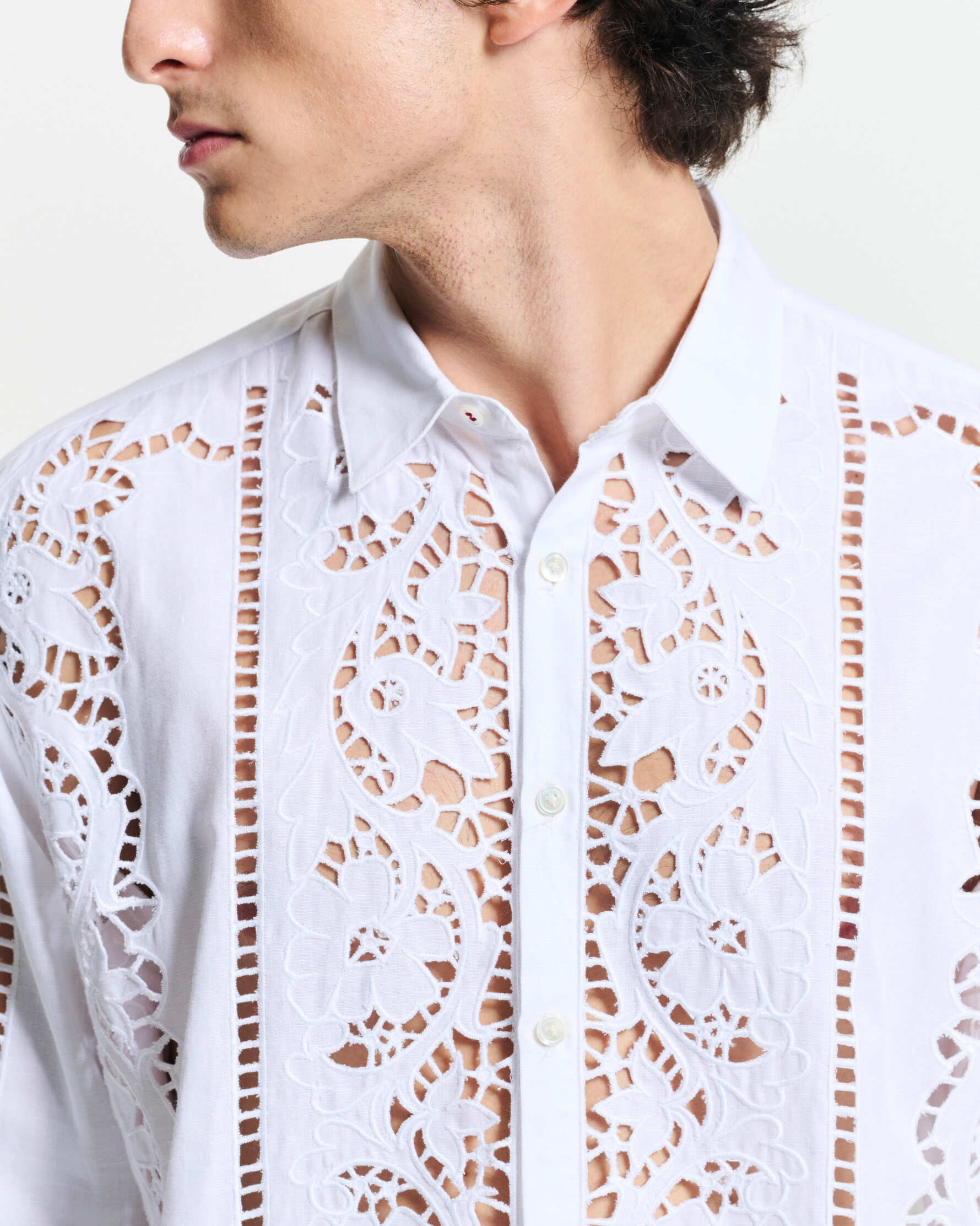 Baziszt Men's Casual Shirts - White Baziszt Men's Casual Shirts - White