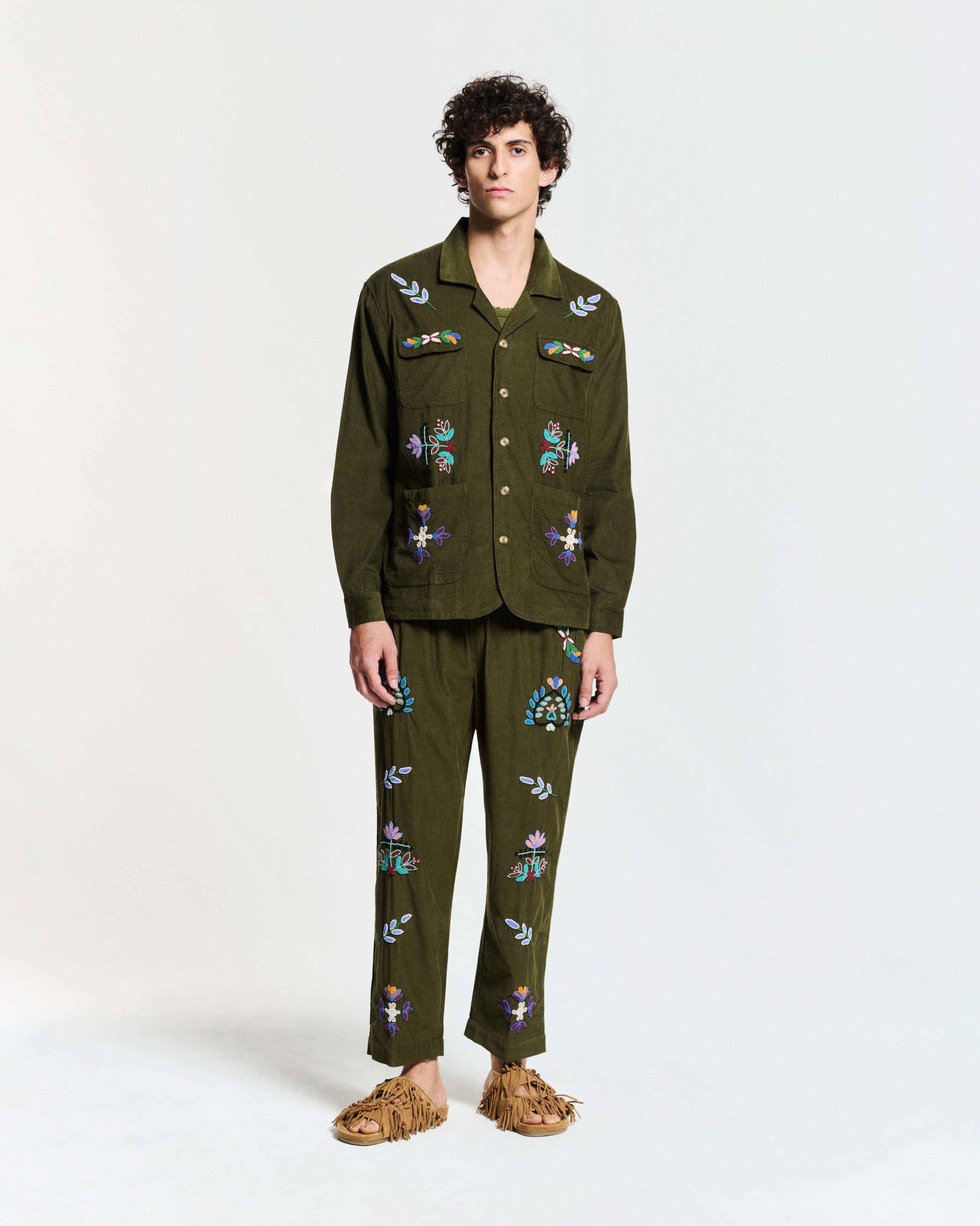 Neon Shirt – Khaki Cotton | Baziszt