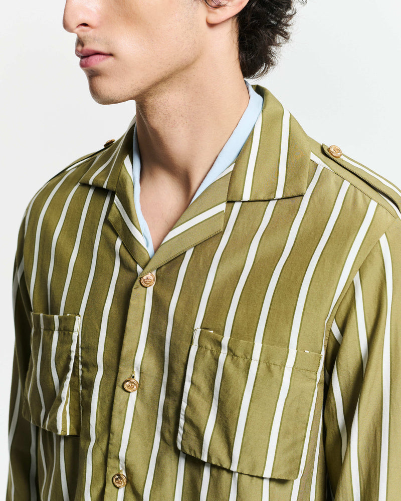 Stripe shirt Khaki Green