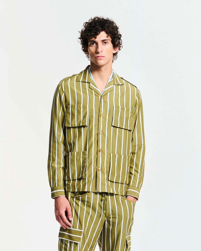 Stripe shirt Khaki Green