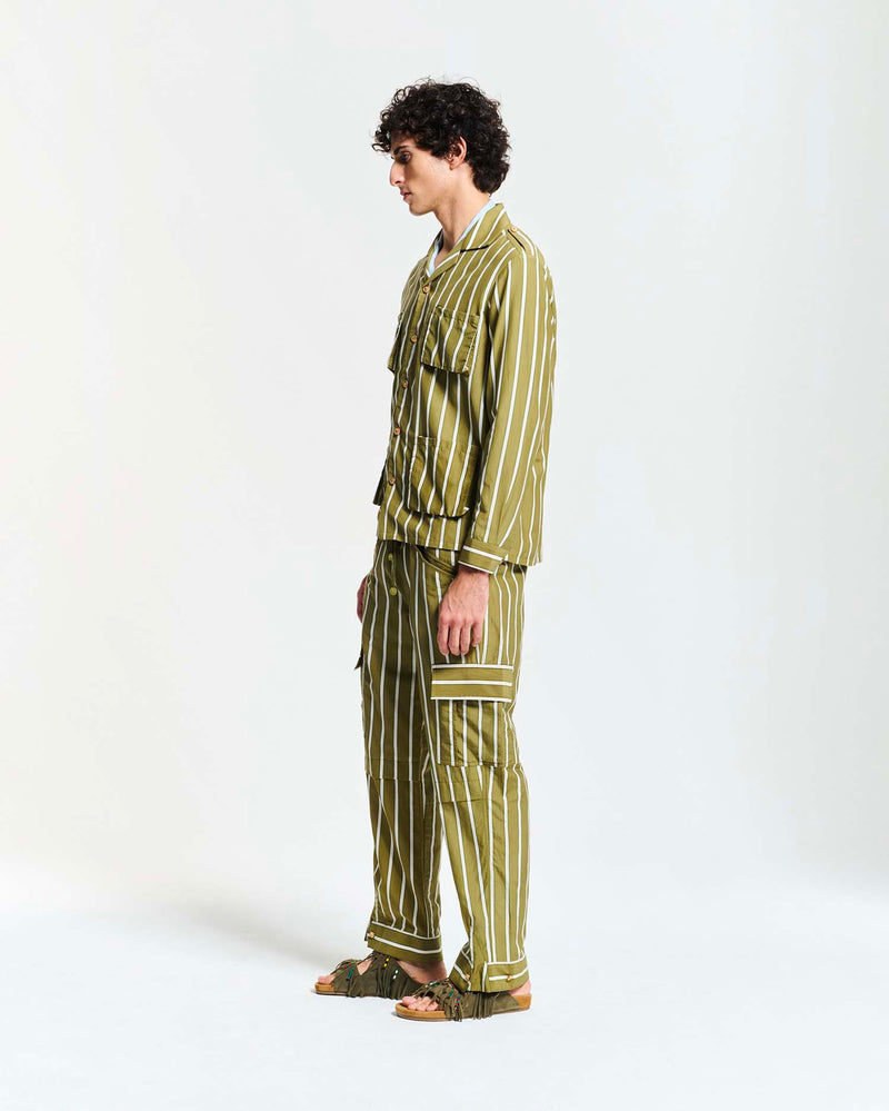 Stripe Pants Khaki Green