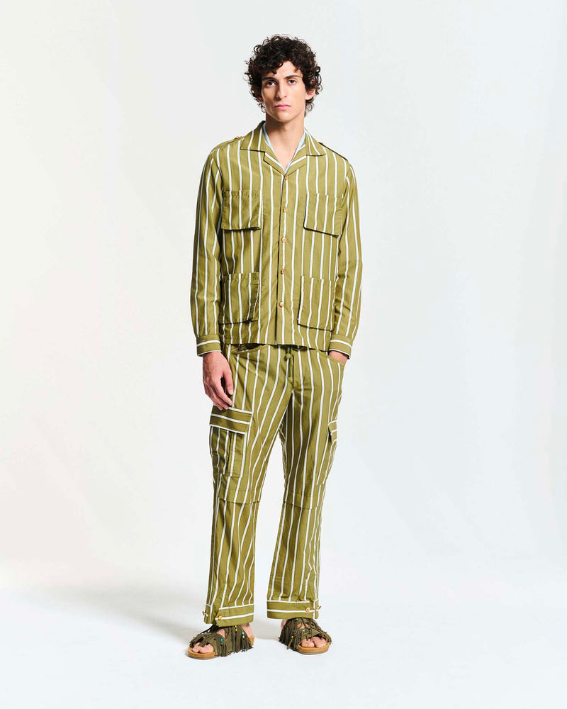 Stripe Pants Khaki Green