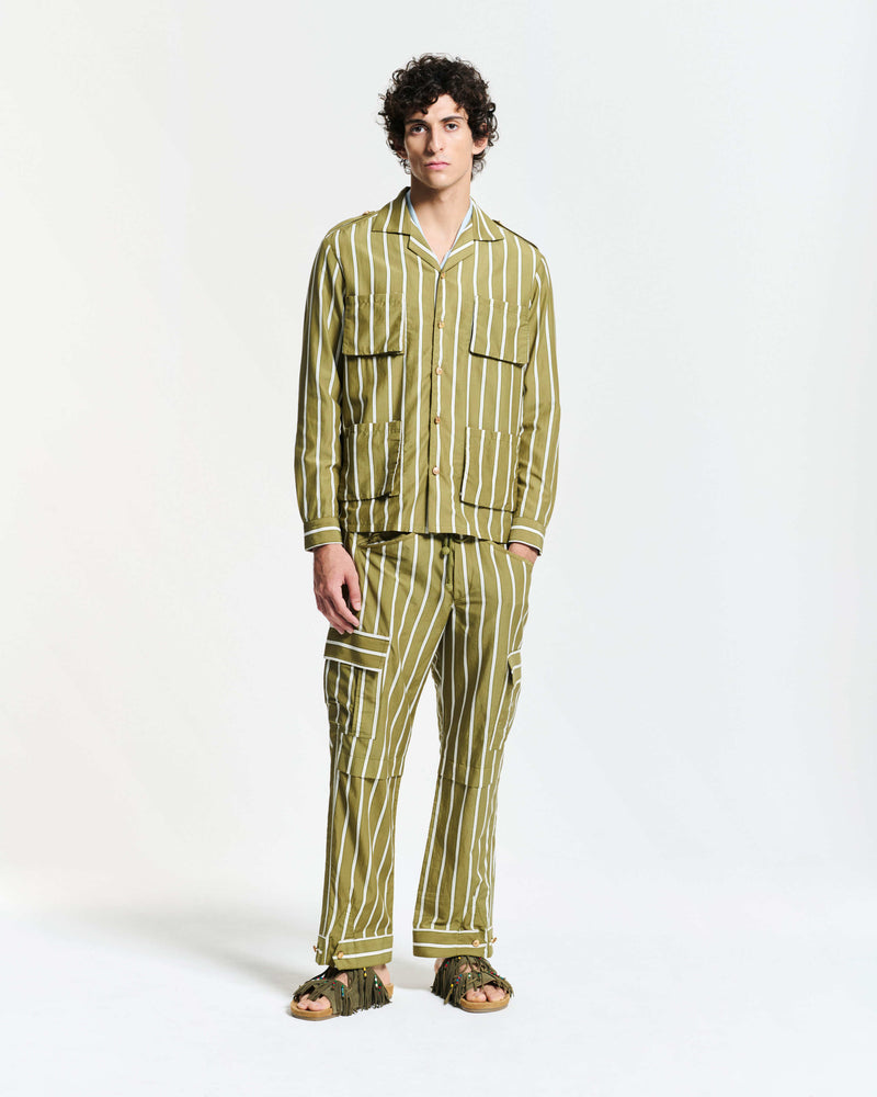 Stripe shirt Khaki Green