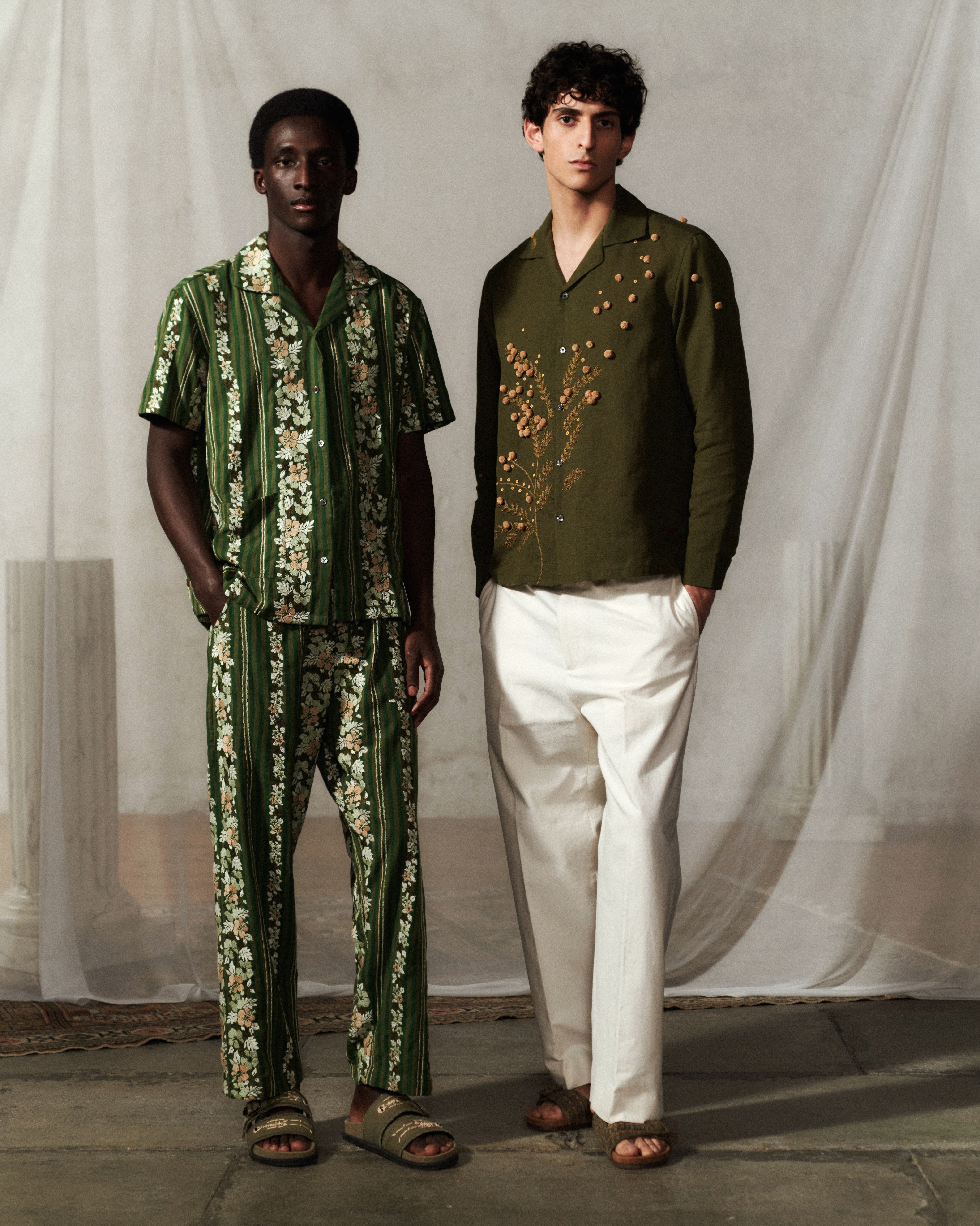 Mimosa Shirt - Khaki Cotton/Hemp | Baziszt